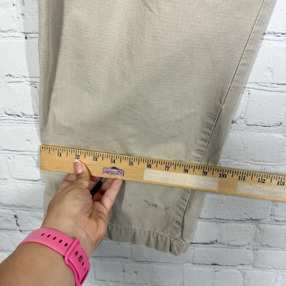 Cabelas Cargo Pants Men 36X32 Beige Hiking Outdoor Work Wear Farm Utility Casual